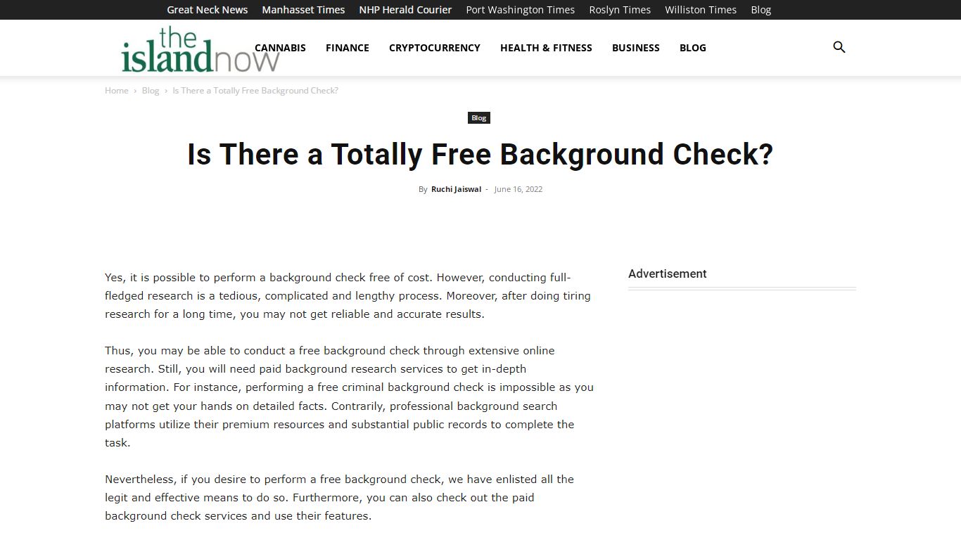 Is There a Totally Free Background Check? - The Island Now